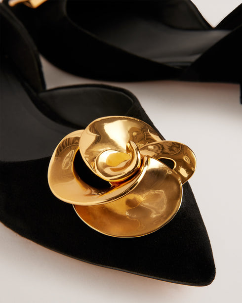 EMAROSE-Shoes-Flat Ballerina Shoe With Rose Applique- Ted Baker Romania